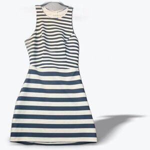 Abercrombie Fitch Scuba Mini Dress Nautical Striped Cutout Back Womens Small